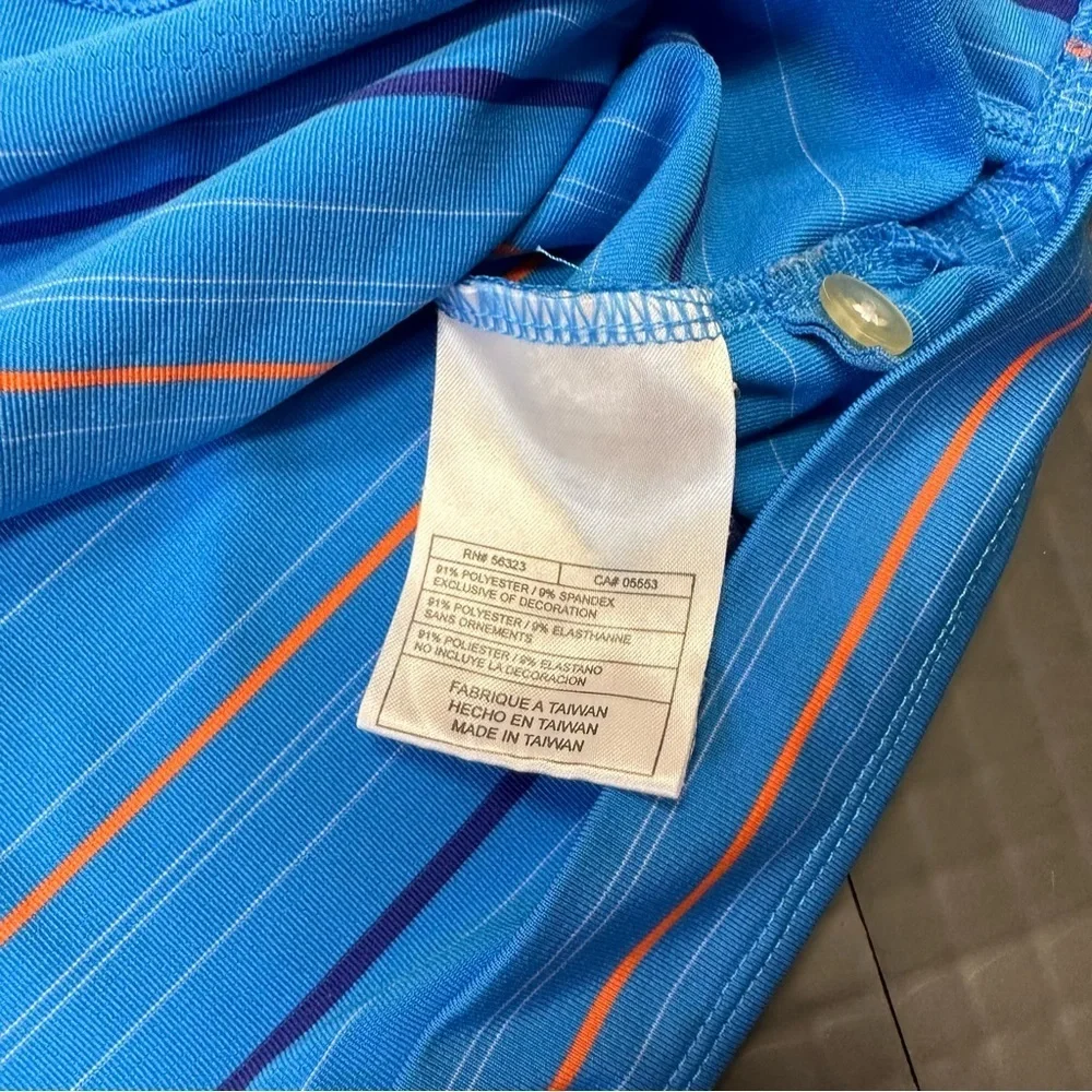 NIKE GOLF MENS BLUE STRIPE DRI FIT SIZE LARGE POLO SHIRT